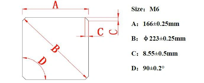 166mmx166mm M6 solar wafer